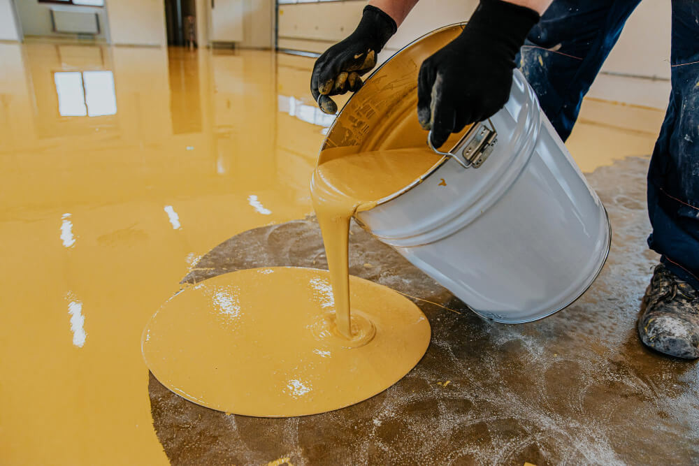 Pouring epoxy on floor